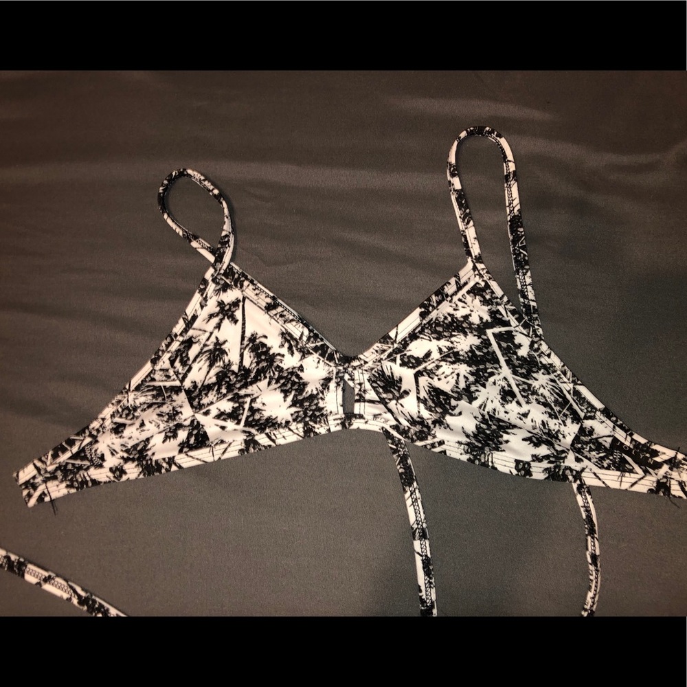 black and white bikini top